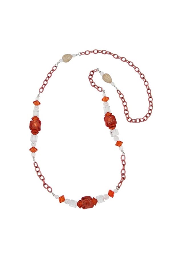 Necklace Stone-Pearl Anchor Chain 90cm - GL02444