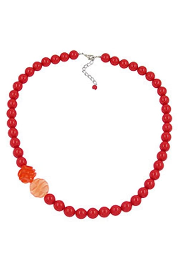 Necklace Beads 12mm Red 60cm - GL02384
