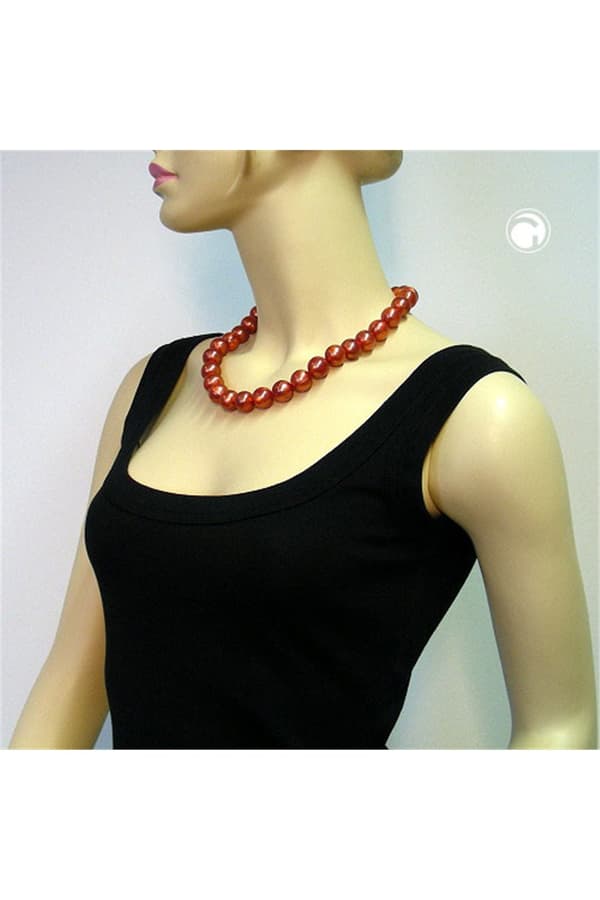 Necklace Beads 16mm Red-Brown 50cm - GL02342