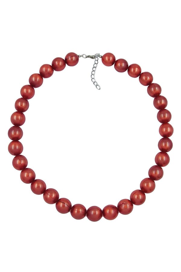 Necklace Beads 16mm Red-Brown 50cm - GL02342