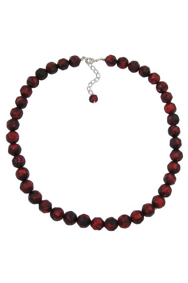 Necklace Baroque Beads 12mm Red-Black 50cm - GL02148