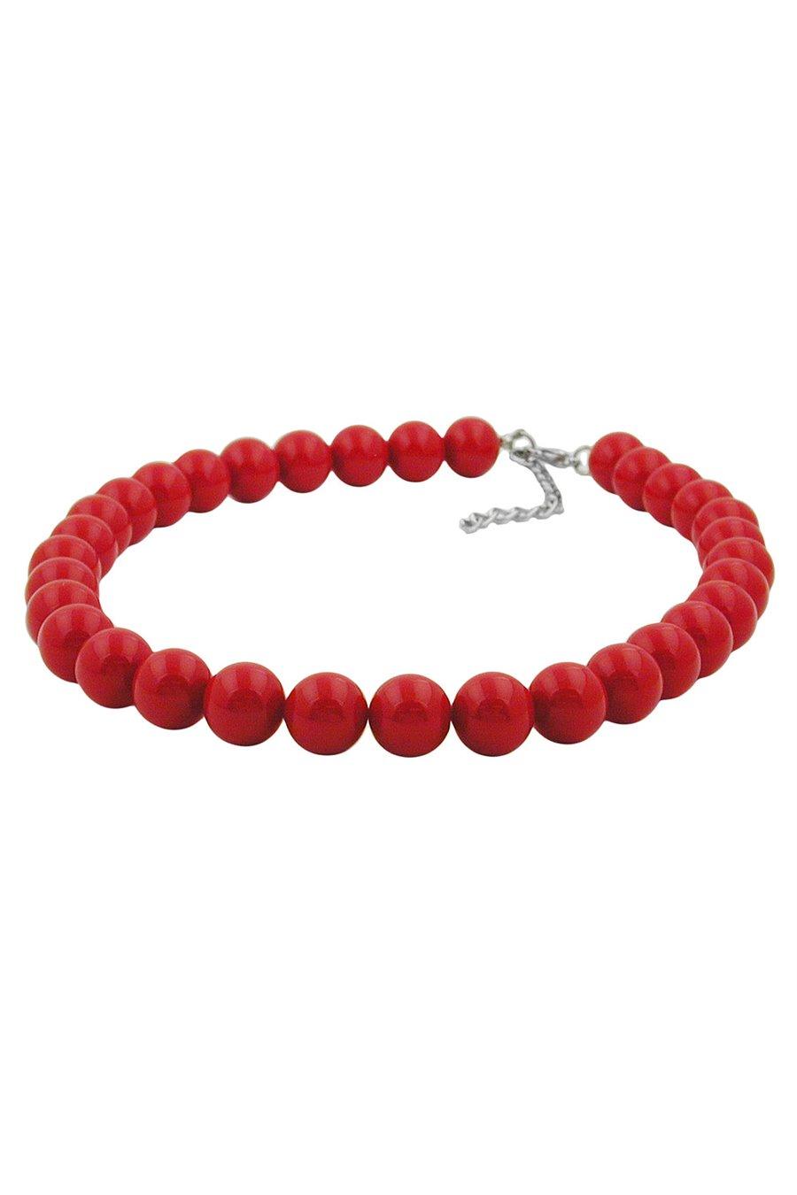 NECKLACE DARK RED BEADS 12MM 50CM