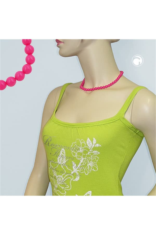 Necklace Beads Rose-Pink 8mm 40cm - GL01491-40
