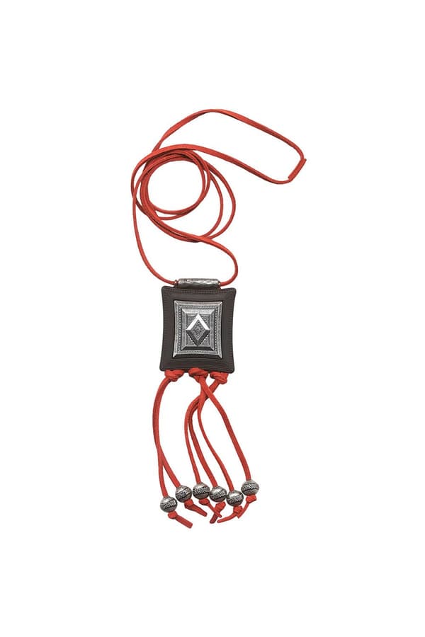 Necklace Square Pendant With Charms - GL01460