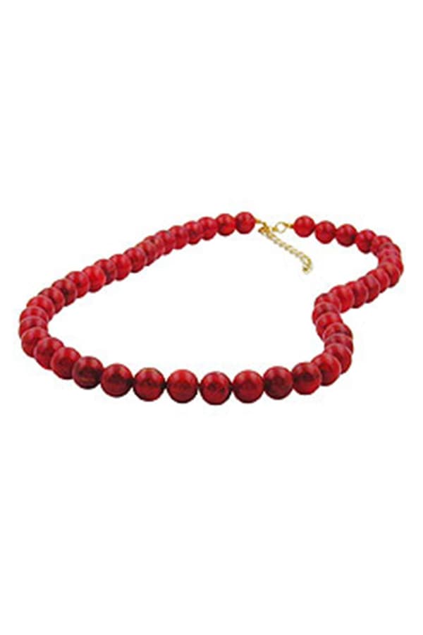 Necklace Beads Raspberry-Red 8mm 50cm - GL00869