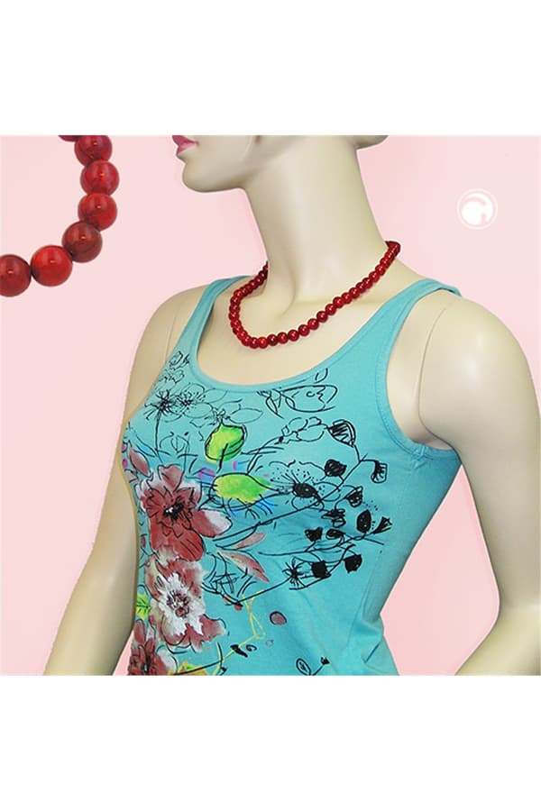 Necklace Beads Raspberry-Red 8mm 50cm - GL00869
