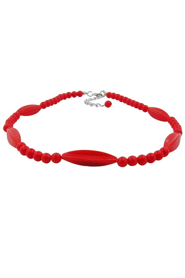 Necklace Red Beads 42cm - GL00607