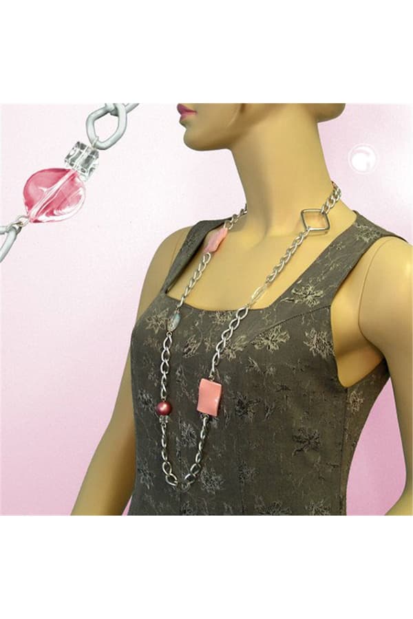 Necklace Curb Chain Beads 95cm - GL00409