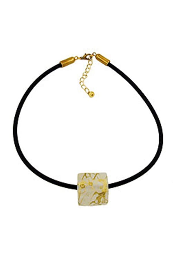 Necklace Cubic Bead Pendant Gold Coloured - GL06952