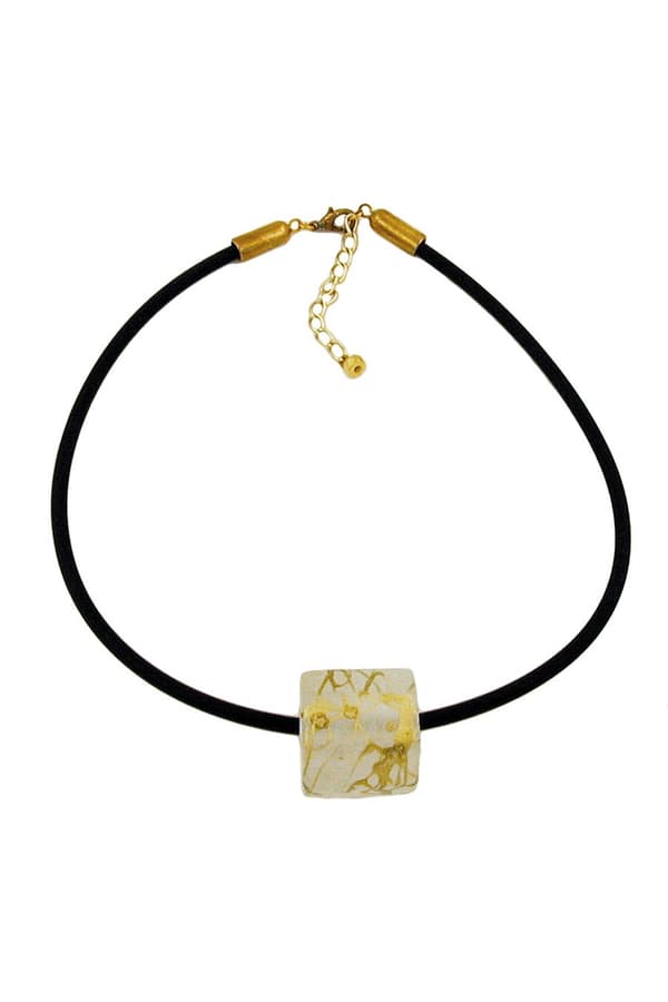 Necklace Cubic Bead Pendant Gold Coloured - GL06952