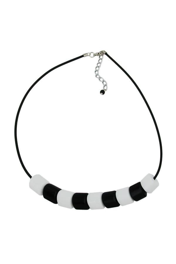 Necklace Tilt-Pearl Black-White 45cm - GL04925