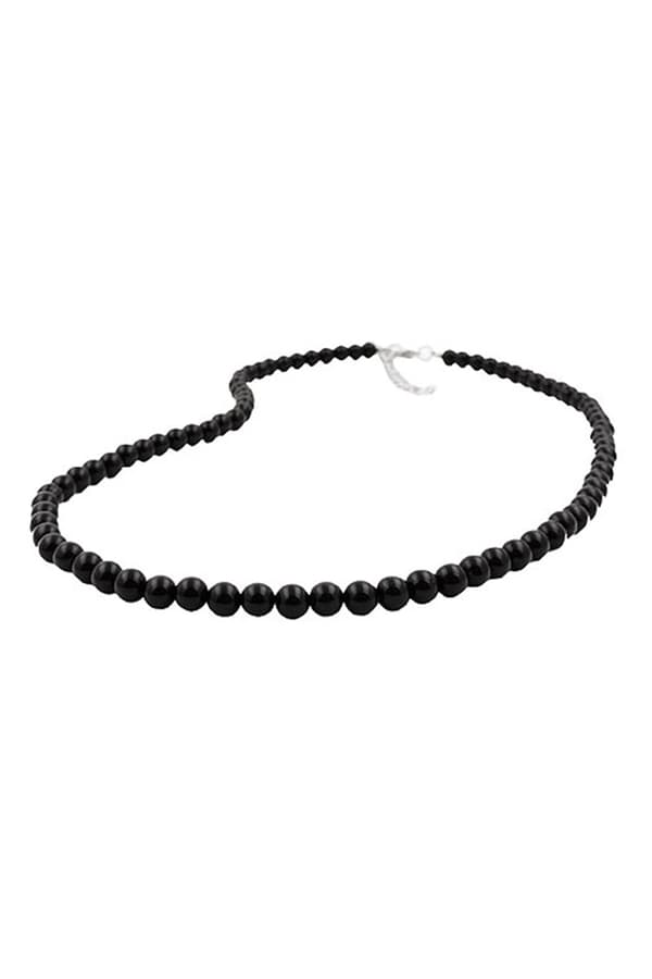 Necklace Beads 6mm Black 80cm - GL02178-80