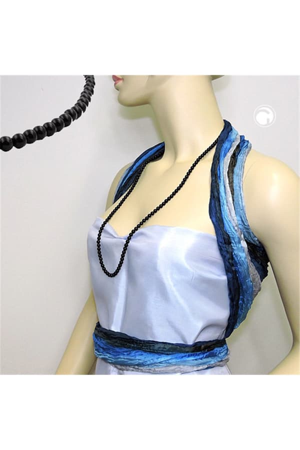 Necklace Beads 6mm Black 80cm - GL02178-80