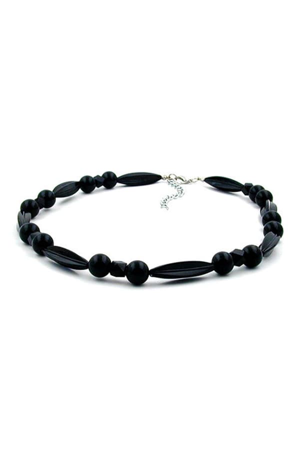 Necklace Different Shapes Of Black Beads - GL01742
