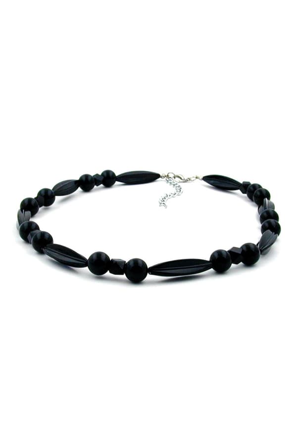 Necklace Different Shapes Of Black Beads - GL01742