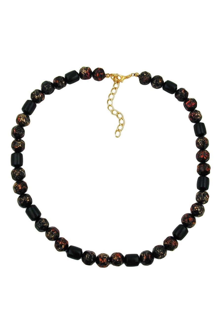 NECKLACE RED/ BLACK PRESSED BEADS