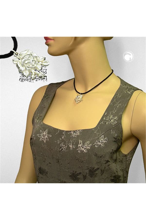 Necklace Rose Silver-Coloured/ Matte-Finish - GL01485