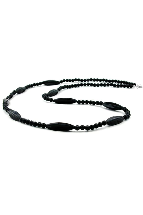 Necklace Black Beads 80cm - GL00605