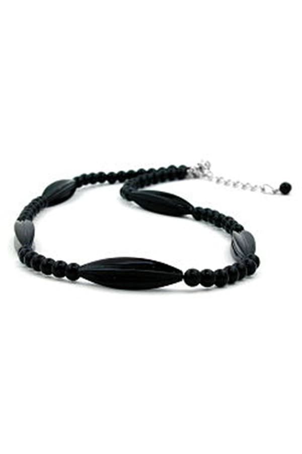 Necklace Black Beads 42cm - GL00600