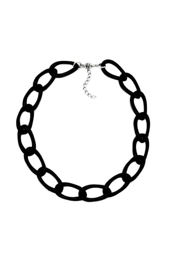 Necklace Wide Anchor Chain Black Glossy - GL00567