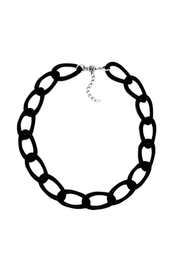 Necklace Wide Anchor Chain Black Glossy - GL00567