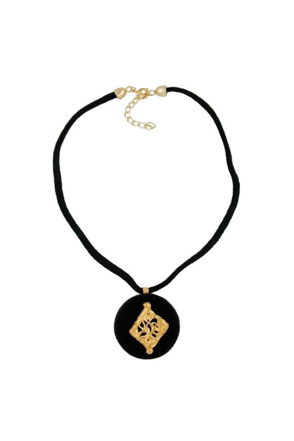 Necklace Black Velvet Unique Pendant - GL00544