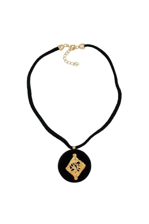 Necklace Black Velvet Unique Pendant - GL00544