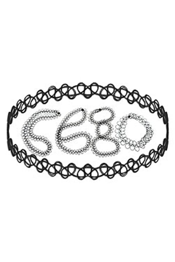 Necklace Black Rubber Similar Tattoo - GL01371