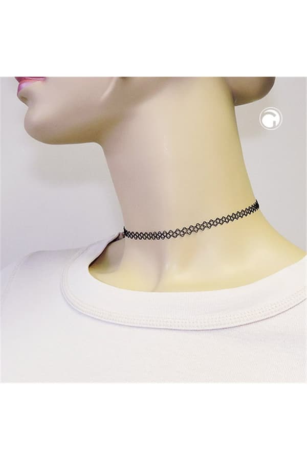 Necklace Black Rubber Similar Tattoo - GL01371