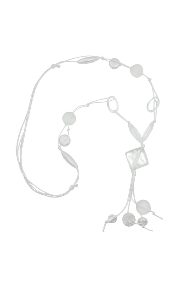 Necklace Square Crystal-White 90cm - GL06124