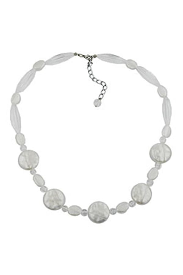 Necklace Disk Wax-White 47cm - GL06125