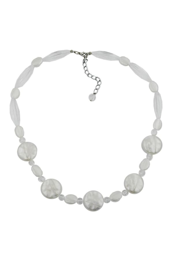 Necklace Disk Wax-White 47cm - GL06125