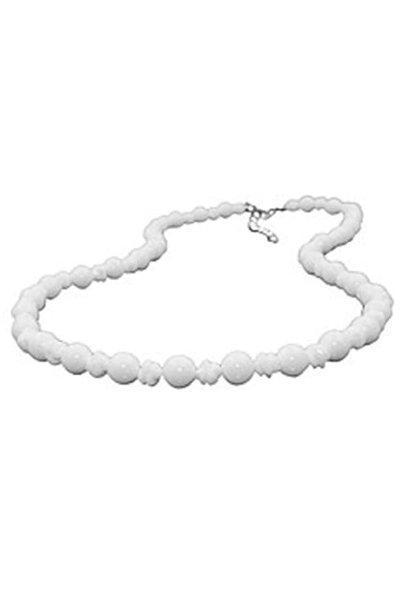 Necklace Round Beads And Knot Beads White - GL02844-60