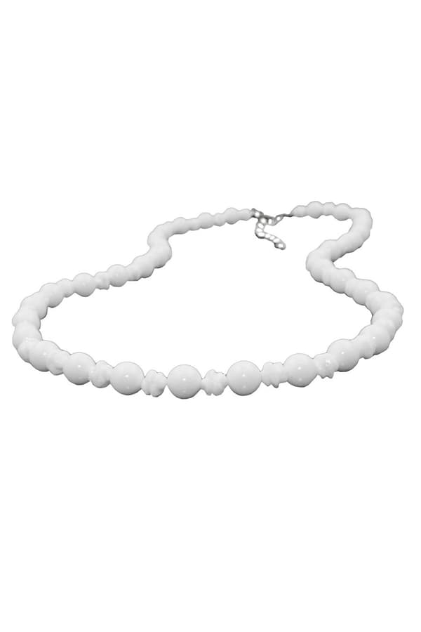 Necklace Round Beads And Knot Beads White - GL02844-45