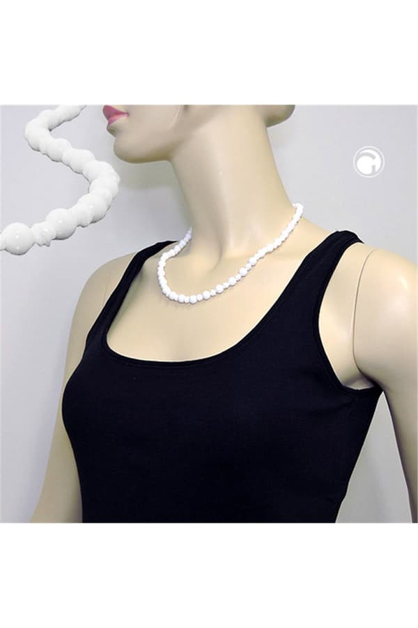 Necklace Round Beads And Knot Beads White - GL02844-50
