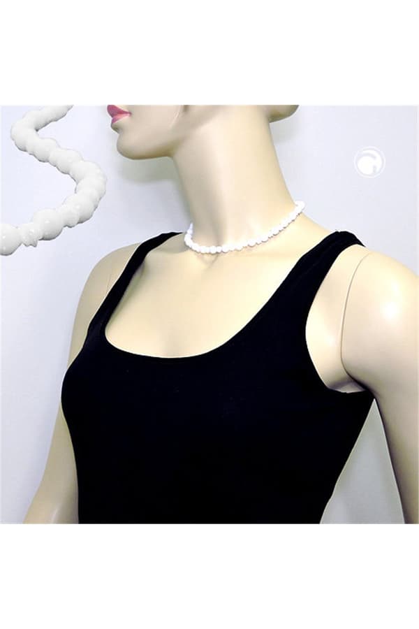 Necklace Round Beads And Knot Beads White - GL02844-42