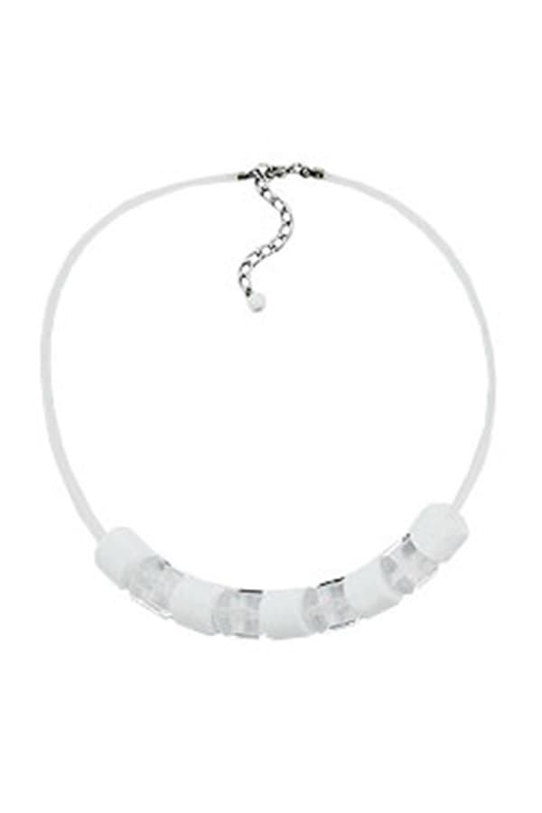 Necklace Beads Transparent & White - GL02822