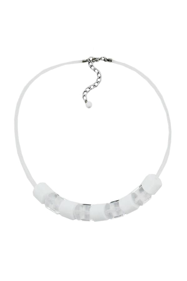Necklace Beads Transparent & White - GL02822