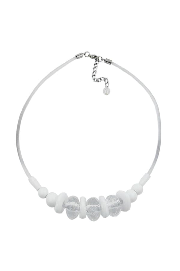 Necklace Transparent/Faceted/White Beads - GL02789