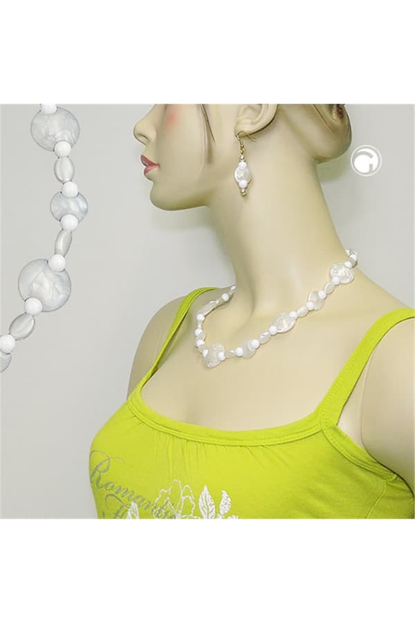 Necklace White Beads Pearl White - GL01242