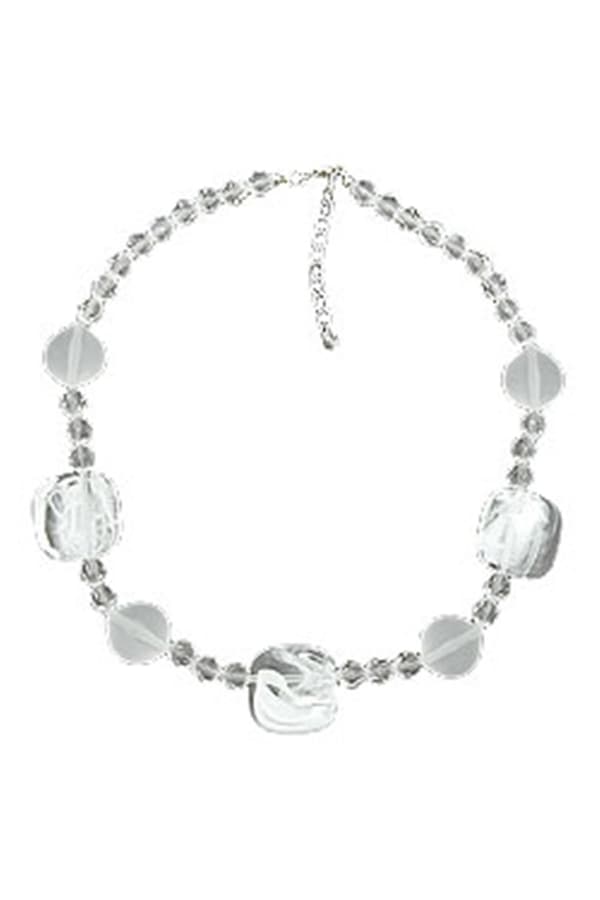 Necklace White-Transparent 45cm - GL00868