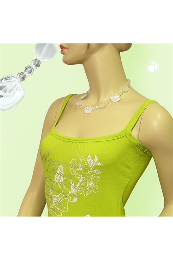 Necklace White-Transparent 45cm - GL00868