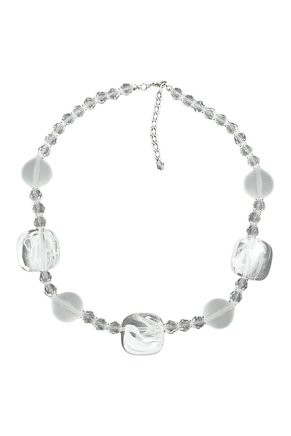 Necklace White-Transparent 45cm - GL00868