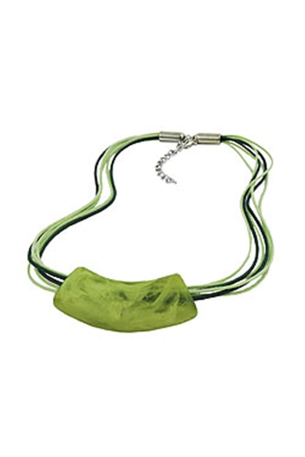 Necklace Tube Flat Curved Green 50cm - GL03438