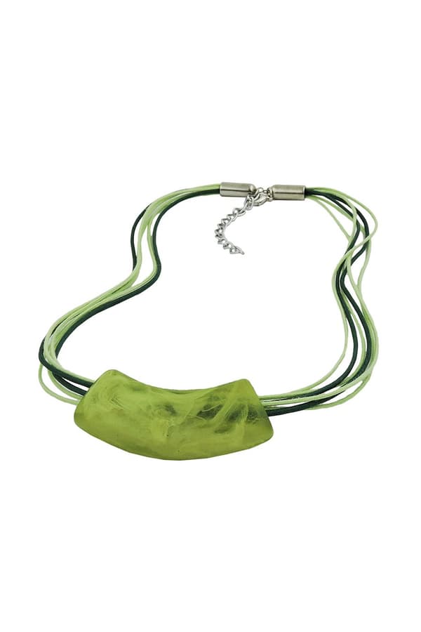 Necklace Tube Flat Curved Green 50cm - GL03438