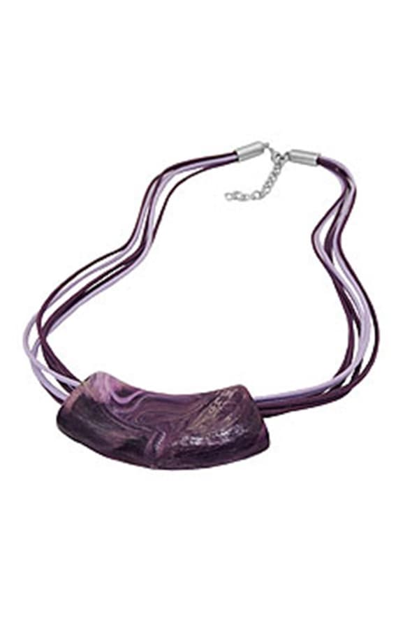 Necklace Tube Flat Curved Dark Lilac 50cm - GL02704