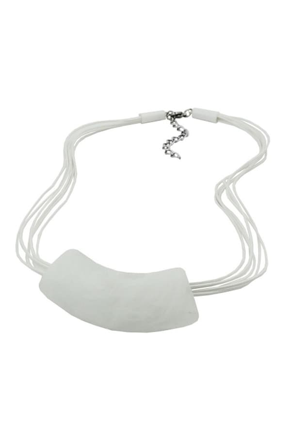 Necklace Tube Flat Curved White 50cm - GL02510