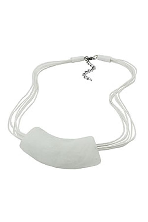 Necklace Tube Flat Curved White 50cm - GL02510