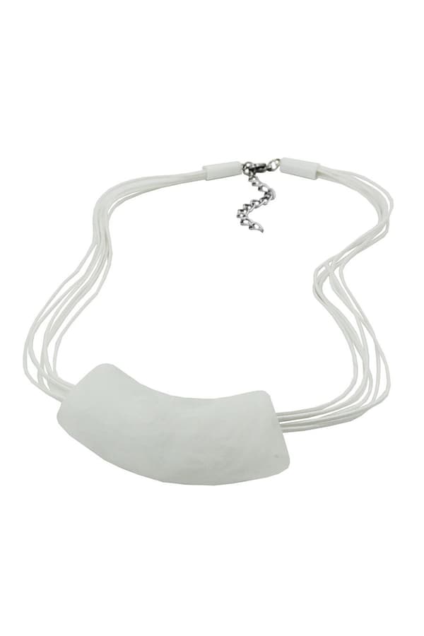 Necklace Tube Flat Curved White 50cm - GL02510