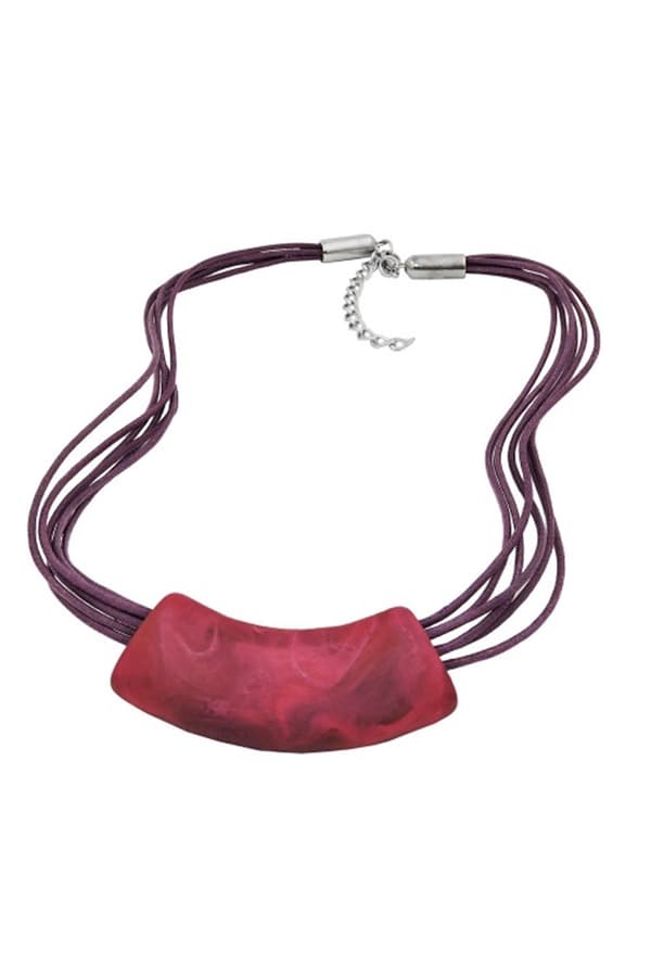 Necklace Tube Flat Curved Pink 50cm - GL02277